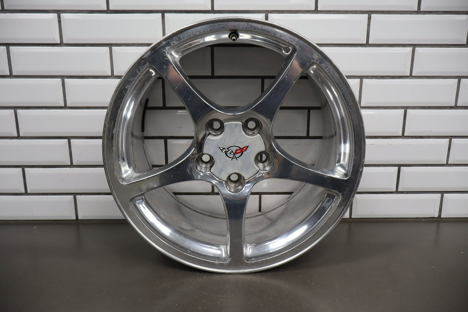 2000-2004 Chevrolet Corvette C5 Rear 18x9.5" OEM 5 Spoke Wheel | Polished