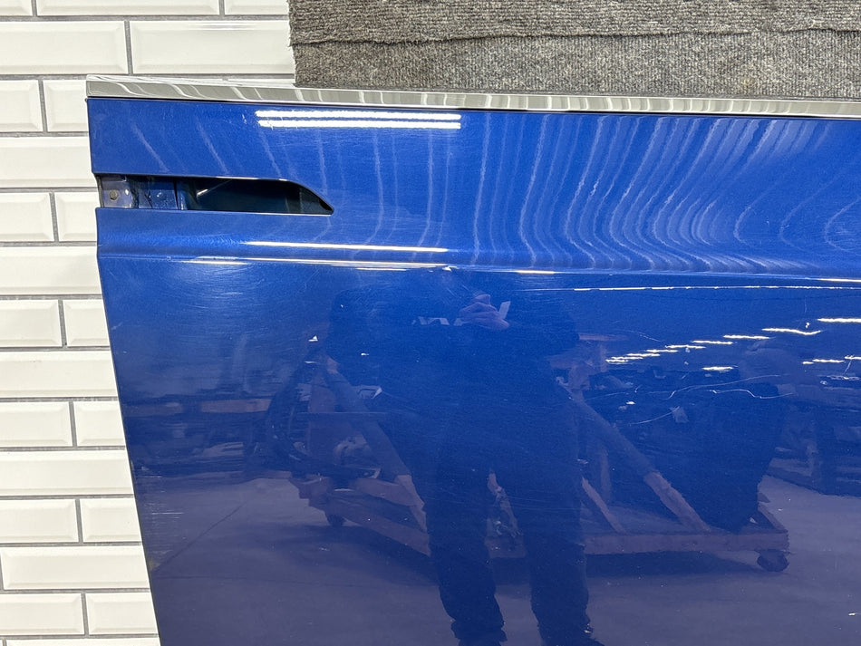 16-20 OEM Tesla Model X Front Right Passenger Door Shell Panel Deep Blue