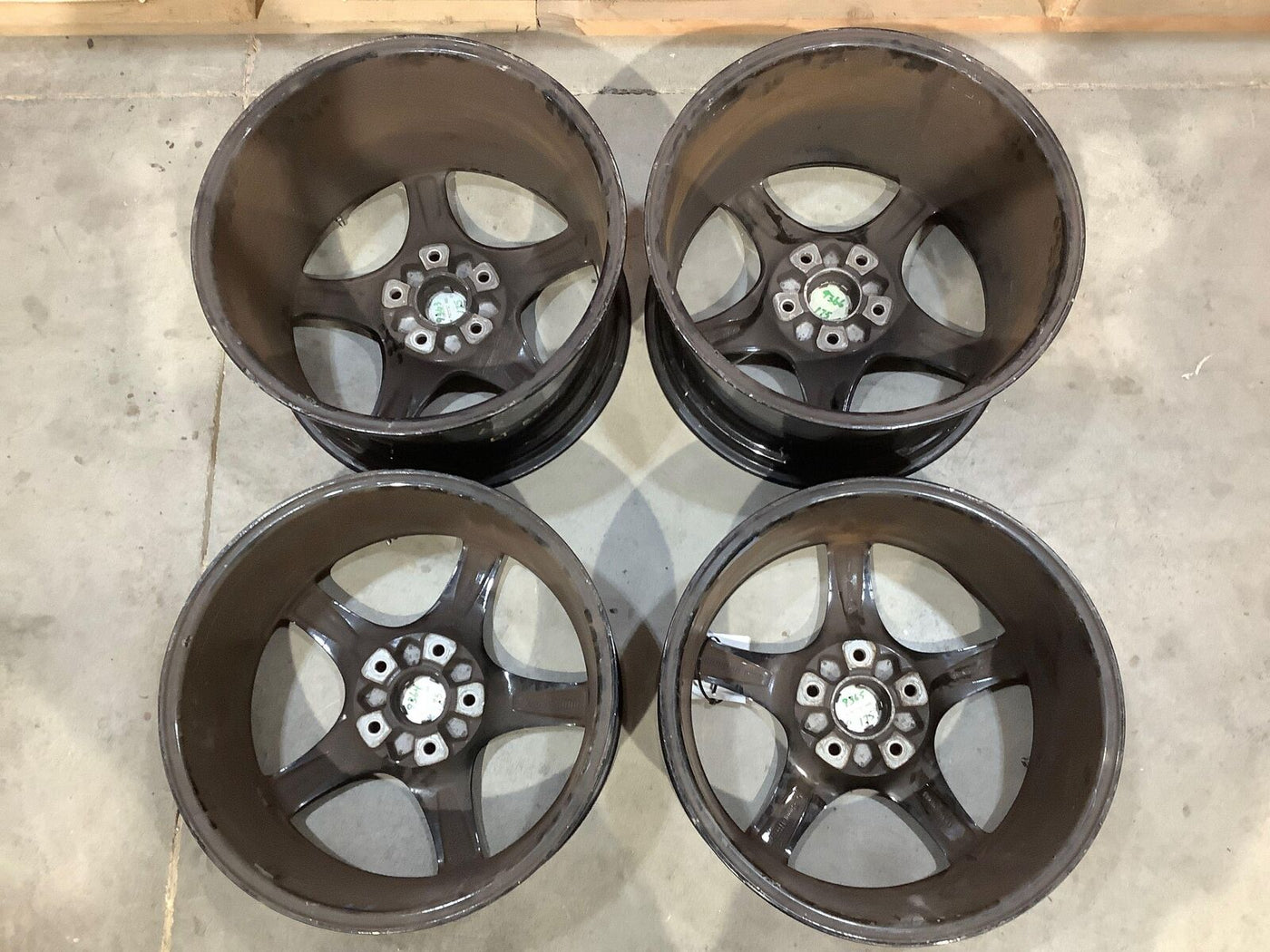 05-13 Porsche 911 997 Carrera Set of 4 Staggered Wheels 19x8 19x11 Repaired