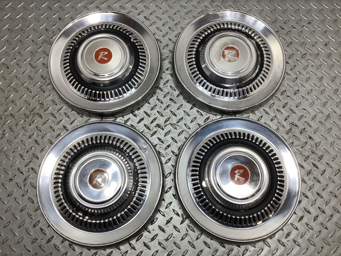 Set of 4 AMC Rambler Dog Dish Hub Caps for 14" Wheels