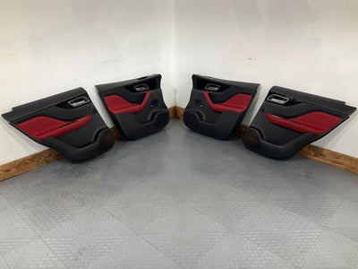 17-20 Jaguar F-Pace Trim Panel Set Of 4 Front/Rear (Jet W/Red TR50) See Notes