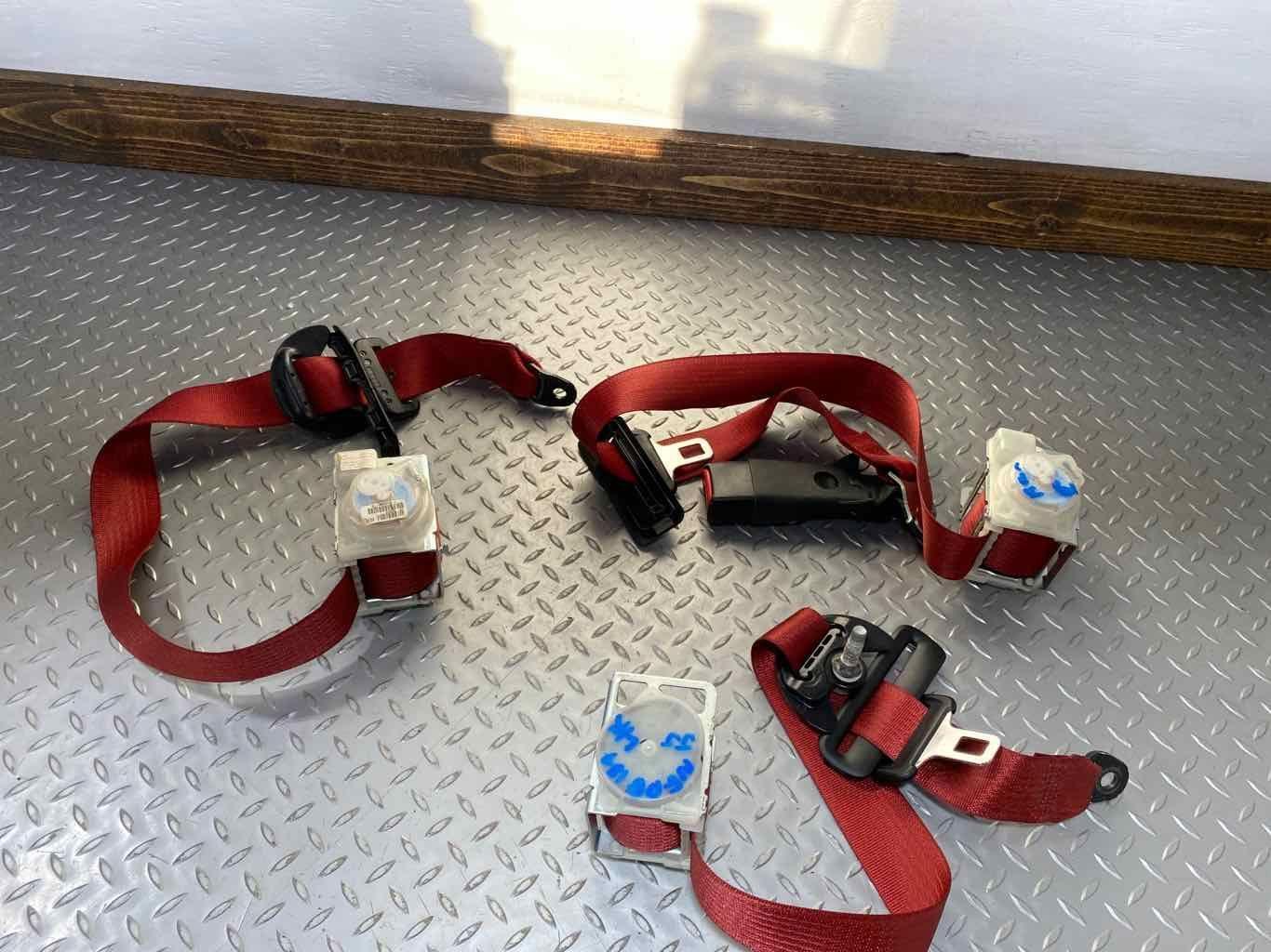 1517 Dodge Charger Hellcat Rear Set of 3 Seat Belts (Ruby Red) Factory