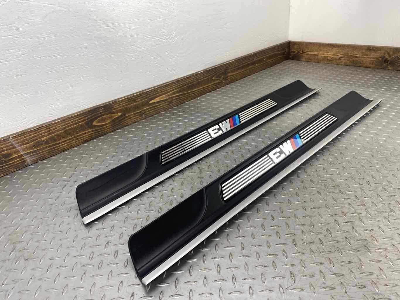 01-06 BMW E46 M3 Convertible Pair LH&RH Door Sill Entry Plates (Black/Aluminum)