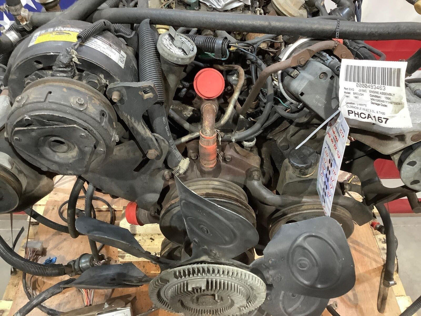 87-90 Cadillac Brougham 307 5.0L Engine Dropout W/Carb FOR PARTS OR REPAIR 155K