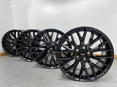 15-21 Mustang 19x9 & 19x9.5 20 Spoke Wheels Set X4 Painted Black Minor Marks