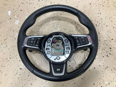 17-19 Jaguar F-Pace R-Sport Leather Heated Steering Wheel W/ Controls (Black)