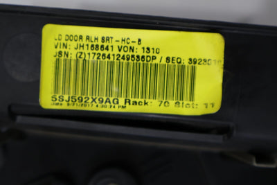 15-18 Dodge Charger SRT Hellcat Rear Left LH Door Trim Panel (Black X9) Notes