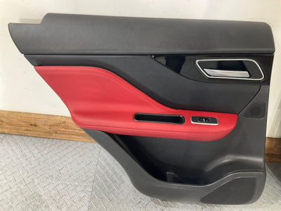 17-20 Jaguar F-Pace Trim Panel Set Of 4 Front/Rear (Jet W/Red TR50) See Notes