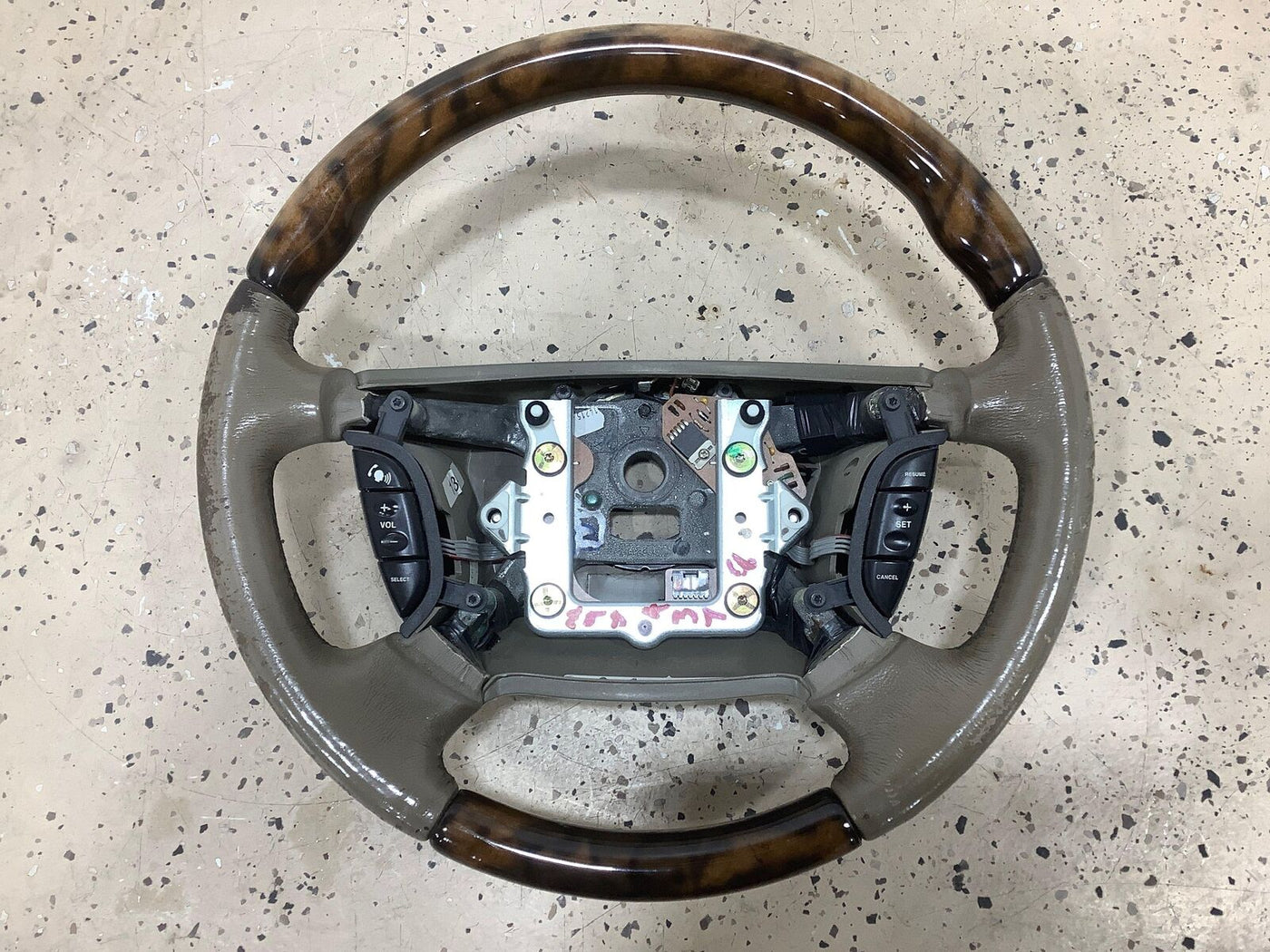 04-06 Jaguar XJR Leather Steering Wheel (Sable/Woodgrain) See Notes NO BAG