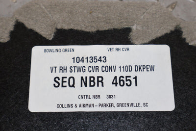 97-04 Chevy C5 Corvette Convertible Rear Right Cargo Cover Panel Light Gray 923