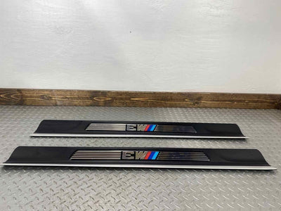 01-06 BMW E46 M3 Convertible Pair LH&RH Door Sill Entry Plates (Black/Aluminum)